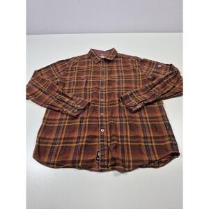 Kuhl Shirt Mens Large Brown Plaid Flannel Long Sleeve Button Front Outdoor